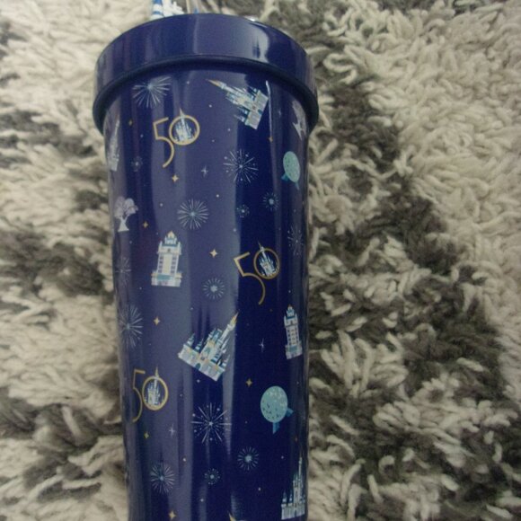 Disney Tumbler With Straw - 50th Anniversary Mickey And Minnie - Picture 4 of 9